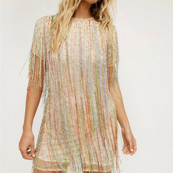 Brand New with Tags Nasty Gal Beaded Dress - Picture 1 of 5